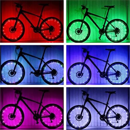 Bicycle Cycling Bike Tyre Tire Wheel Valve 22 LED Flash Spoke Warning Light Lamp Bike Spoke Decorations Bicycle Lights