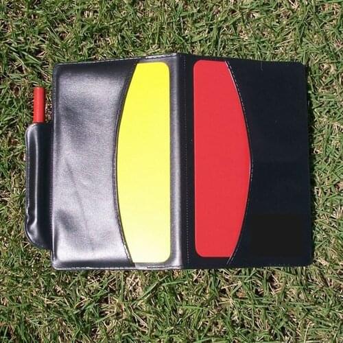 Soccer Referee Red Yellow Card Record Referee tool With Leather Case and Pen Sport Match Soccer Sheet Set Note Notebook