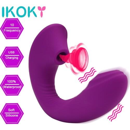IKOKY G Spot For Female Massager Dildo Clit Sucker Sucking Vibrators Erotic For Women Vagina Clitoris Stimulator