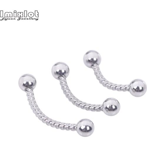 Imixlot 5pcs/lot 8/10/12mm 18G Surgical Steel Ball Eyebrow Piercing Curved Barbell Lip Ring Snug Daith Helix Piercing Rings