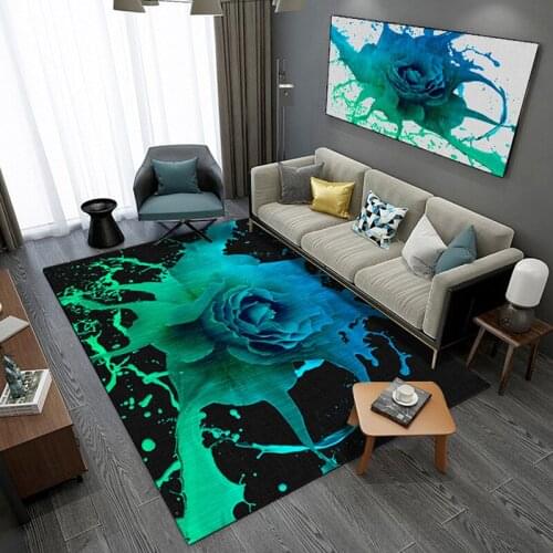 The New 3D Flowers Print Carpet Decoration Home Bedroom Kitchen Living Room Bathroom Aisle Floor Mat Doormat Home Door Mat