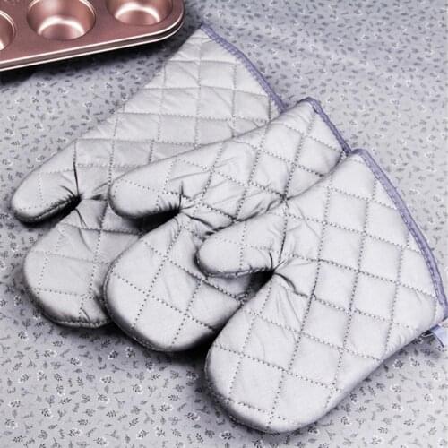 Lightweight 1 Pair Excellent Thickened Non-Slip Textured Oven Mitts Portable Heat Insulated Mitts Multi-purpose for Home