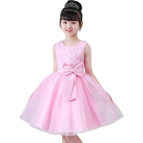 Summer Mesh Girls Dress New 2021 Korean Version Fashion Princess A-Line Skirt Sleeveless Casual Childrens Clothing
