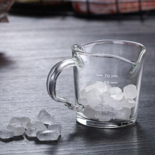 Double-mouthed Mini Milk Cup Heat-resistant Glass Kitchen Measuring Cup for Home Espresso Coffee Ounce Cup 70ml