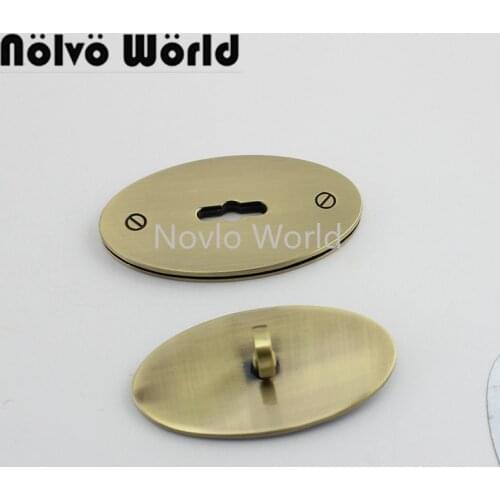 Nolvo World 2-10 pieces 4 colors 67*34mm Brush antique brass decorative handbag turn lock accessories for women bag