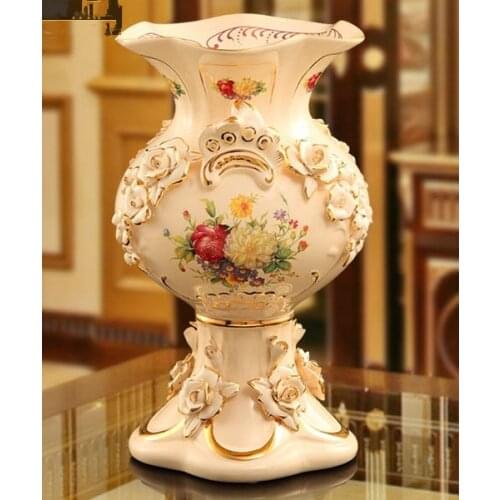 Fashion vase ceramic crafts living room decorative vase embossed vase