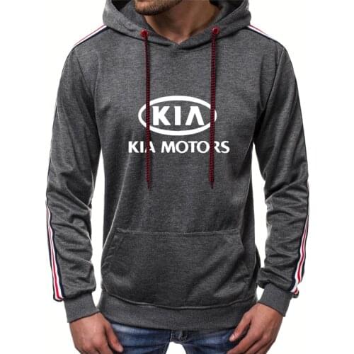 Fashion Trend Mens hooded KIA Car Logo Spring Autumn Casual Mens hooded sweater Cotton High Quality Mens Sweatshirt