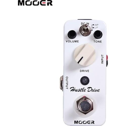 MOOER Micro Hustle Drive Distortion effect guitar pedal Tube-like Drive sound 2 Working Modes(HP/LP) Guitar Pedal Compact