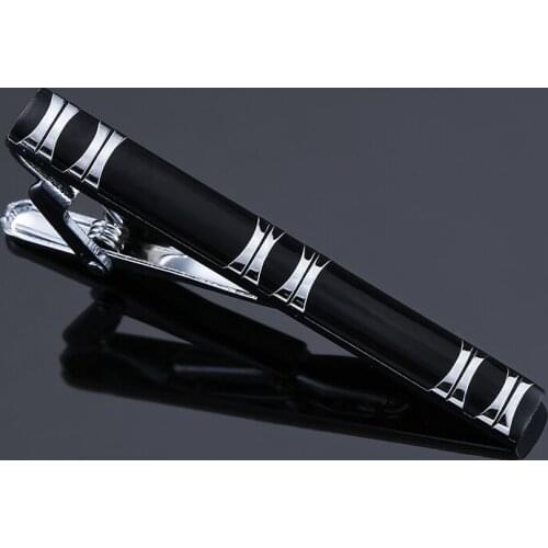 Men Gemelos The New Selling French Mens Tie Clip black Enamel Genuine High-grade Simple Business Fashion Collar Brand Jewelry