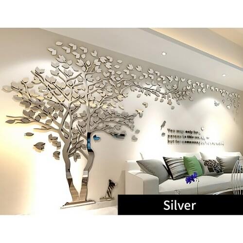 3D Wall Stickers Couple Tree Mirror Stickers Room Decoration Wall Stickers Home Decor Creative Colorful Waterproof