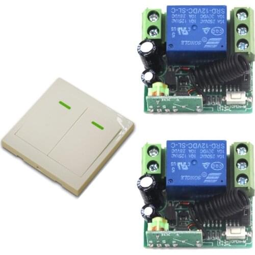 New DC12V RF Wireless Radio Remote Control Switch System Remote Lighting Mini Receiver with 2Key Transmitter 315Mhz 433Mhz