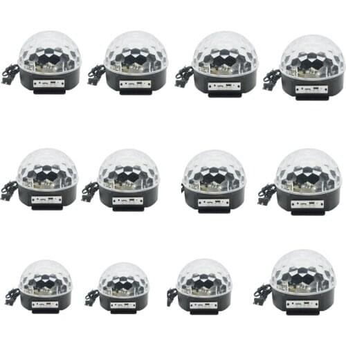 Hot Sale Bluetooth MP3 Disco Party Lights 9 Color LED Rotating Crystal Magic Ball With Remote Control LED Magic Ball Light