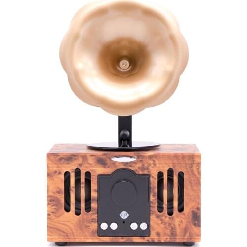 Connected Speaker Bluetooth Portable Design Audio Retro Wireless Mobile Phone Music Player U Disk USB TF Card Phonograph