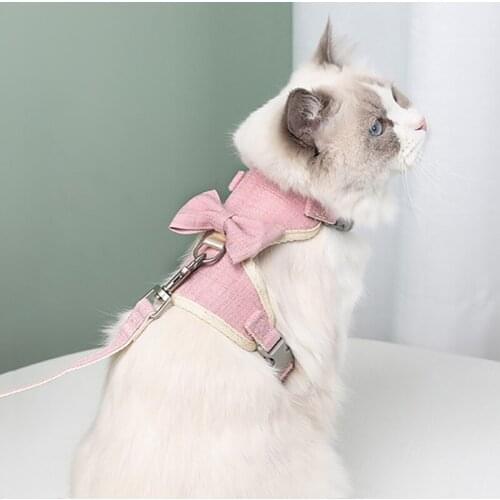 Pet Harness + Leash Set Training Walking Leads for Small Cats Dogs Floral Print Harness Collar Adjust Leashes Set D5069