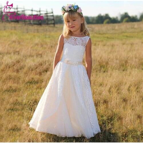 Cute Flower Girl Dresses For Weddings 2020 Tulle Lace Communion Dresses Girl Party Dress Vestidos De Comunion