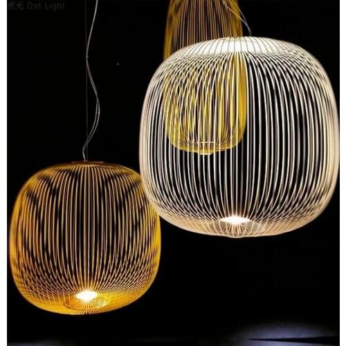 Modern Foscarini Spokes 1/2 Pendant Lights Led Hanging Lamp Industrial Cage Suspension Home Decor Living Room Lighting Fixtures