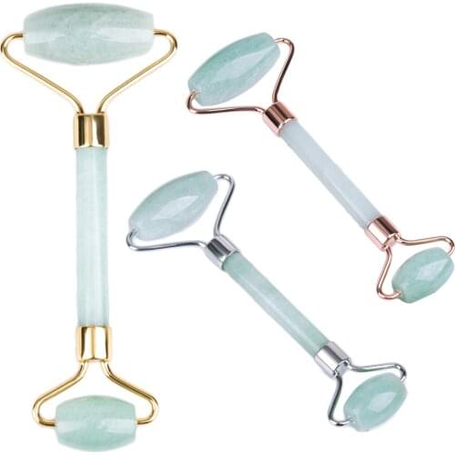 Face Lifting Massager Green Aventurine Facial Roller Anti Cellulite Slimming Natural Jade Massage Body Neck Beauty Skincare Tool