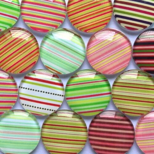ZEROUP 12mm 20mm Round Photo Glass Cabochon Mixed Pattern Fit Cameo Base Setting for Jewelry Flatback TP-164