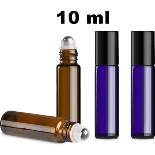 12pcs/lot 10ML Glass Container Cosmetic Empty Oil Jar Roll On Bottle Perfume Bottle Glass Jar for Cosmetic