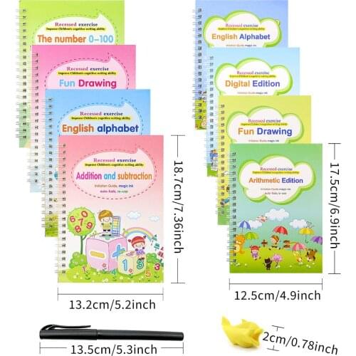 Copybook Reusable Writing Paste Calligraphy Handwriting For Kids Word Childrens Book English Calligraphic Letter Practice Toy