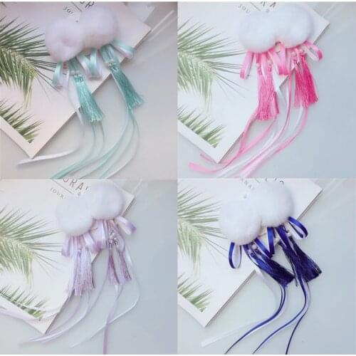 WYINYA 14 colors girls hair ball headdress hairpin children adult antique hair accessories costume tassels ribbon hairpin