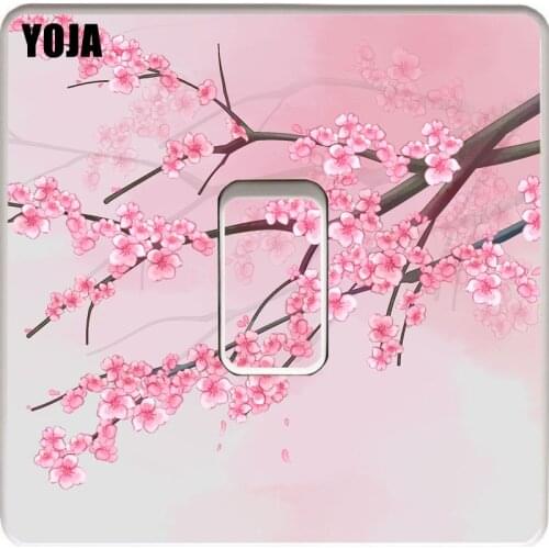 YOJA Classic Style Pink Gorgeous Elegant Flower Decorative PVC Switch Sticker Wall Decal 15SS0113