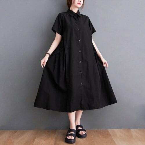 2021 Summer New Casual Solid Women Long Irregular Spliced Black Dress Elegant Fashion Style Cotton Satin Short Sleeve Vestidos