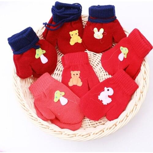 Winter Warm Gloves Children Knitted Mittens Kids Girls boy Gloves