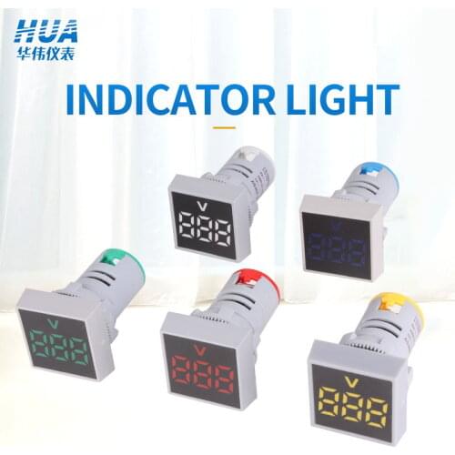 1pc 22mm Voltage signal indicator//LED Digital display voltemeterVolt indicator signal lights/Measuring Range AC 60-500V