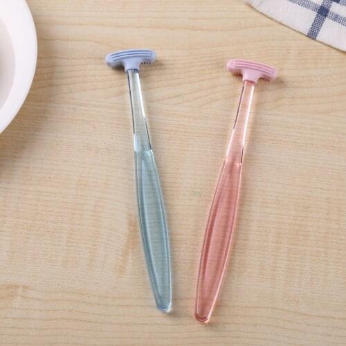 1PC Tongue Coating Cleaner Tongue Brush Tongue Scraper Oral Cleaning Tongue Brush Oral Care for Adults
