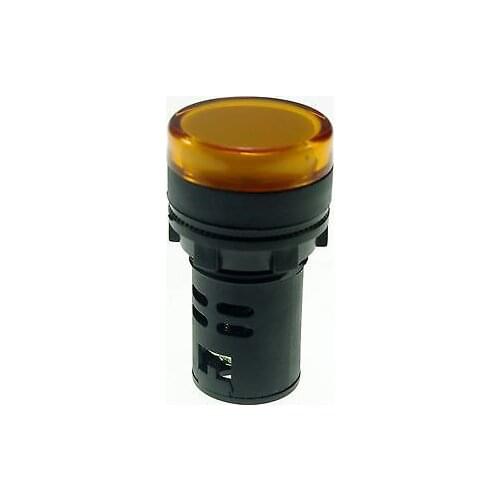 10 pieces Yellow LED Power Indicator Signal Light 22mm Diameter Head IP65 12VDC 24VDC 110VAC 220VAC