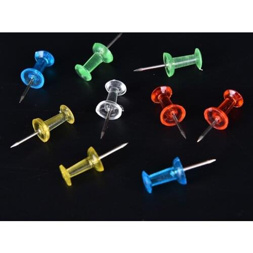 100PCS/pack Colorful Push Pin Assorted Transparent Making Thumbtack Pins Cork Board Office School Stationery
