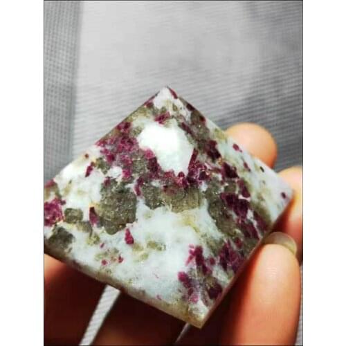 45-50mm NATURAL RARE red Tourmaline QUARTZ CRYSTAL pyramid HEALING