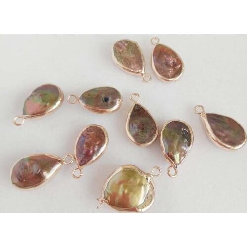 5 PCS /LOT 100% freshwater loose pearl with tear-drop baroque shape,pearl pendant with one hanger ,DIY PEARL BEADS-11x19 mm