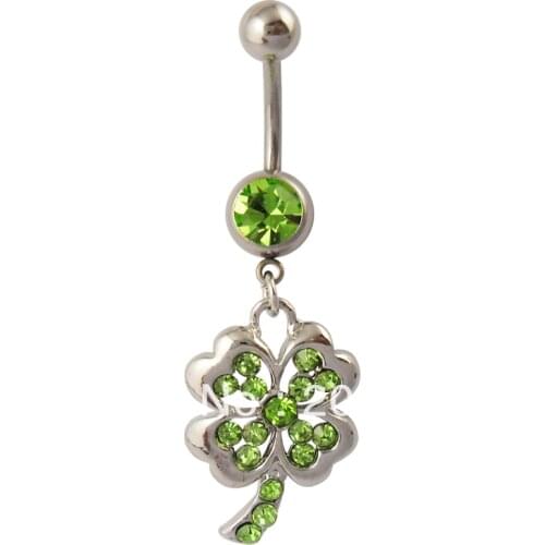 5pcs/lot Wholesale Four-Leaf Clover Belly Button Ring Body Jewelry Piercing Body Jewelry