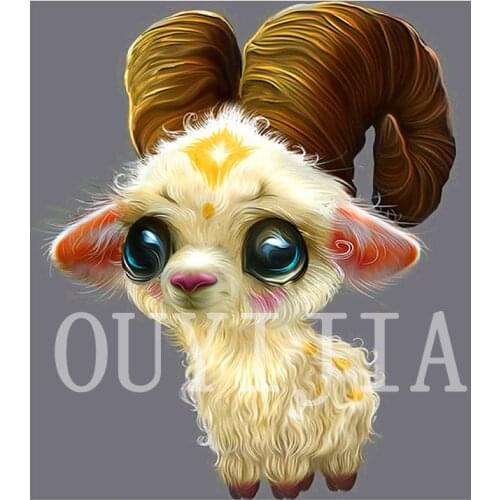 5D DIY Diamond Painting Full Square Round Rhinestone Embroidery Cute Pet Sheep Cross Stitch Craft Home Decoration Diamond Art