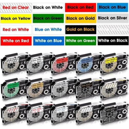 6/9/12mm Tape Replace For XR-12WE XR-9WE XR-6WE XR-12X XR-9X XR-9YW XR-12YW Label XR 12WE for CASIO KL-60 KL-60SR Label Maker