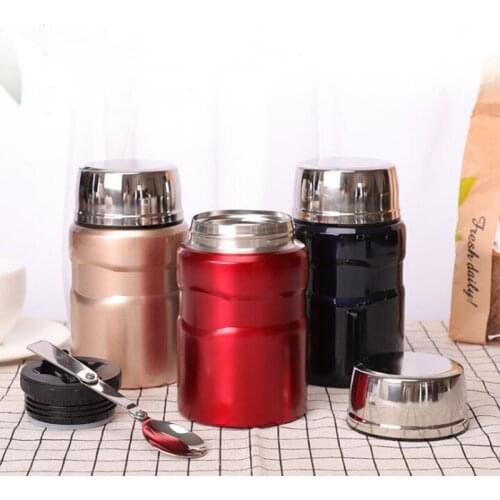 600ML Portable Stainless Steel Food Soup Containers Vacuum Flasks Thermocup Thermos Lunch Box