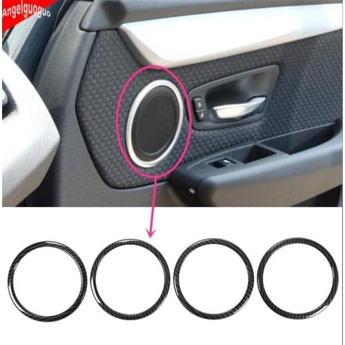 ABS Carbon Fiber or chrome Style For BMW X1 F48 2016-18 Car Audio Speaker Door Loudspeaker Trim Ring Cover Car styling sticker