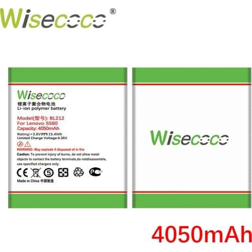 Wisecoco 4050mAh BL212 Battery For Lenovo S8 S580 A708T A628T A620T A780E A688T S898t SmartPhone +Tracking Code