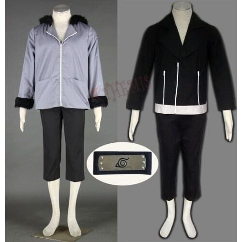 Athemis Anime Outfit NARUTO Inuzuka Kiba Cosplay Costumes Juvenile and Shippuden Uniforms with Black Headband Gift