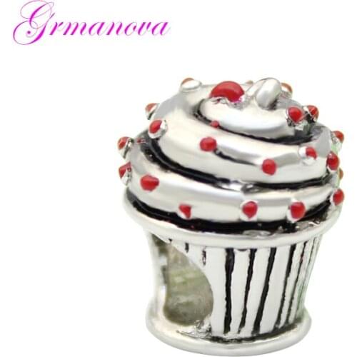 Cake charm beads round European big hole new fashion jewelry making bracelet amulet Fit Pandora Bracelet Womens DIY Jewelry