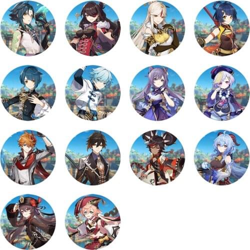 Genshin Impact Anime Game Xiao Qiqi Keqing Chongyun Ningguang Badge Brooch Pins