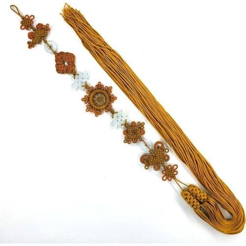 High Quality Buddism Beads dovetail alun knot Shaolin master emerald Buddha knot tassel abbot back cloud