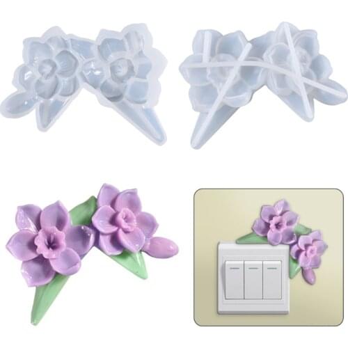 Flower Switch Decoration Epoxy Resin Mold Home Ornaments Casting Silicone Mould DIY Crafts Jewelry Making Tool