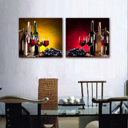 HOME DECOR High Precision wall printing Set of 2 Grape cup Stretched canvas print Ready to Hang