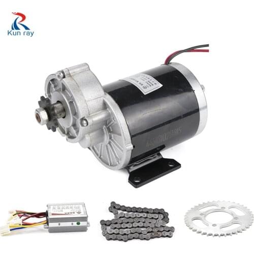 MY1020Z 24V 450W DC Brushed Motor Kit With 24V 500W Brush Controller 420 38T Tooth 77Link Chain Electric Tricycle DIY Motor Kit