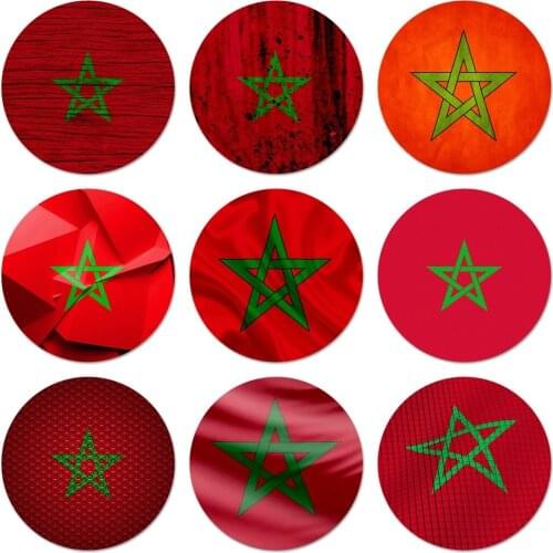 Morocco flag soccer Icons Pins Badge Decoration Brooches Metal Badges For Clothes Backpack Decoration