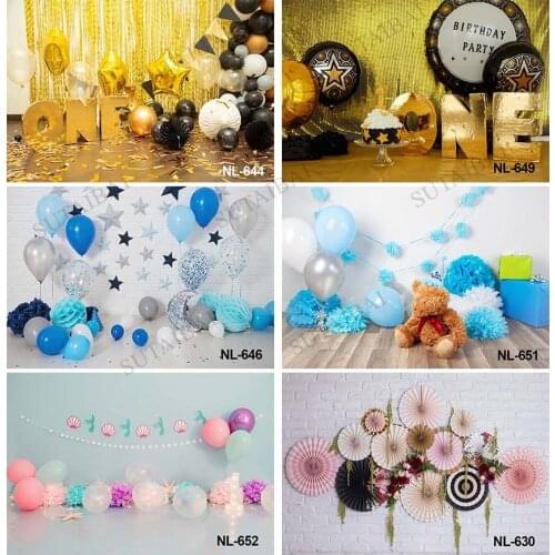 Baby 1st Birthday Decor Cake Smash Photography Background Newborns Child Photo Booth Backdrop for Photographic Studio Photocall