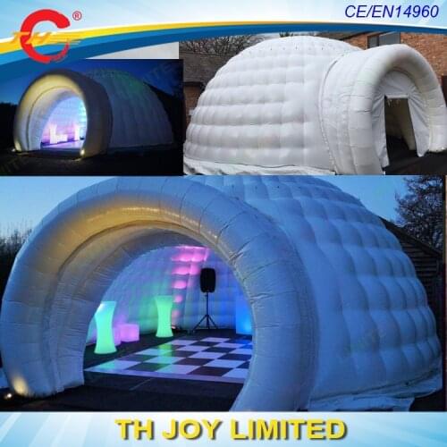 Giant outdoor igloo inflatable,giant inflatable igloo dome tent garden igloo tent with led light,inflatable white dome tent